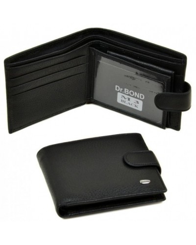 Чоловічий шкіряний гаманець Dr. Bond M3 Black