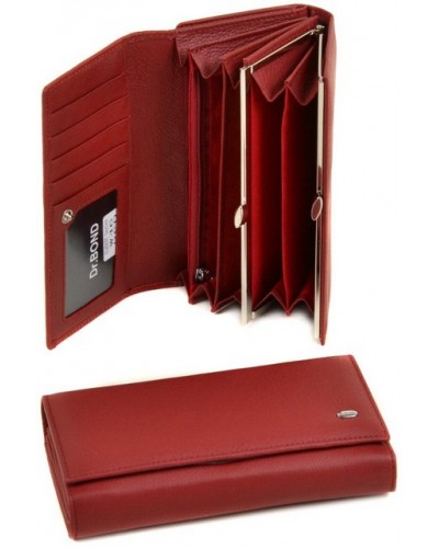 Жіночий шкіряний гаманець з візитницею Dr. Bond W46 red1