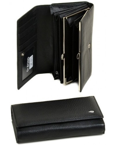 Женский кожаный кошелек с визитницей Dr. Bond W46 black