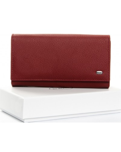 Жіночий шкіряний гаманець з візитницею Dr. Bond W46 dark-red