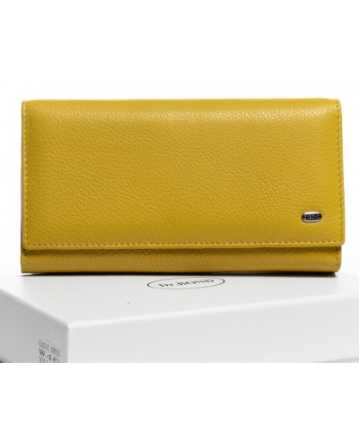 Женский кожаный кошелек с визитницей Dr. Bond W46 yellow