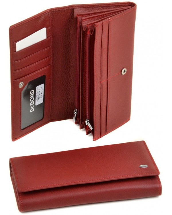 Жіночий шкіряний гаманець DR. BOND W501 Red