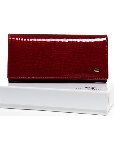 Жіночий шкіряний гаманець на магнітах SERGIO TORRETTI W1-V-2 red
