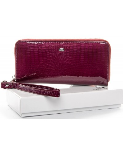 Женский кожаный кошелек на молнии ST W38 purple-red