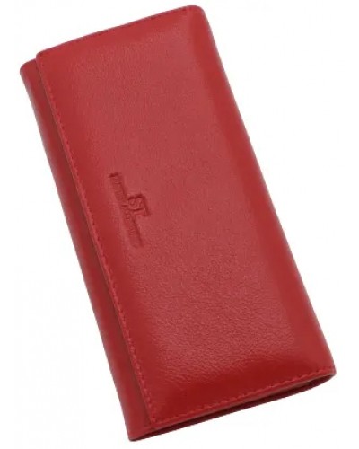 Жіночий шкіряний гаманець на магнітах ST 014-A червоний
