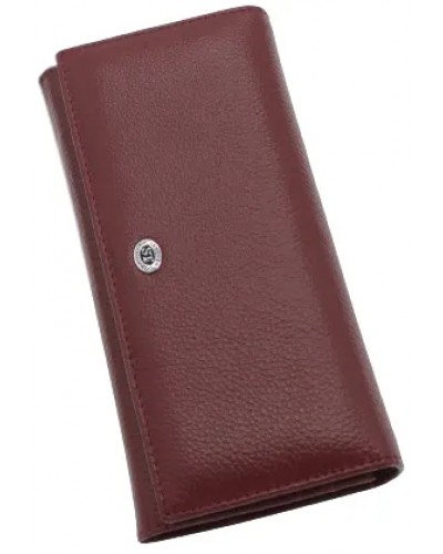 Жіночий шкіряний гаманець на магнітах ST 014 бордовий