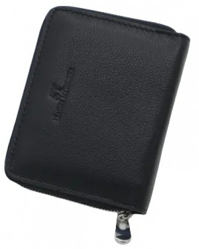 Жіночий шкіряний гаманець на блискавці ST 330-А чорний