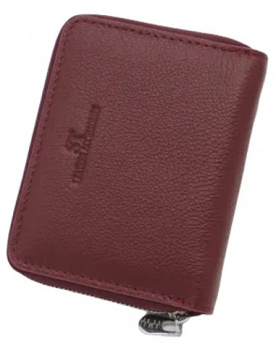 Жіночий шкіряний гаманець на блискавці ST 330-А бордовий