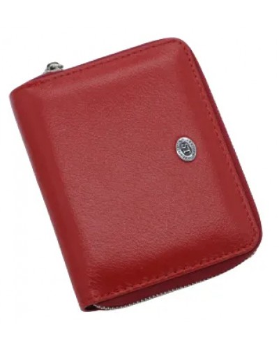 Жіночий шкіряний гаманець на блискавці ST 330 червоний