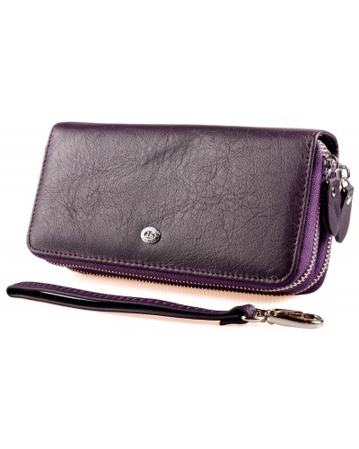 Женский кожаный кошелек на две молнии SТ 238-2 Violet