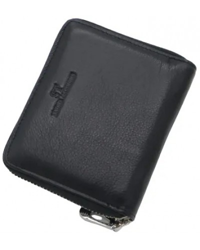 Жіночий шкіряний гаманець на блискавці ST 390-A чорний
