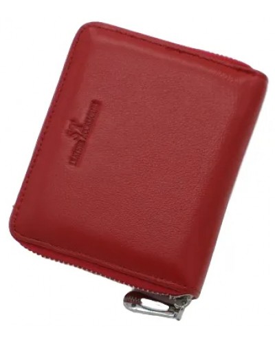 Жіночий шкіряний гаманець на блискавці ST 390-A червоний
