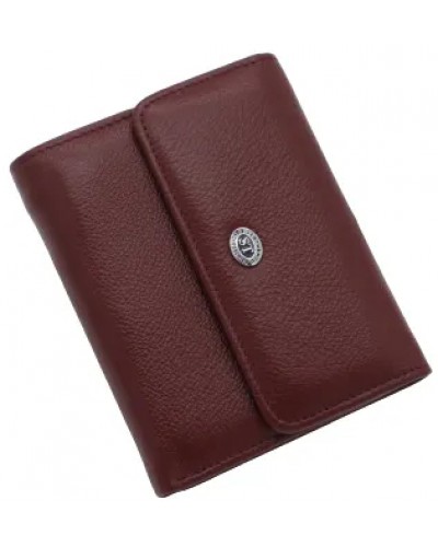Жіночий шкіряний гаманець на магніті ST 400 бордовий