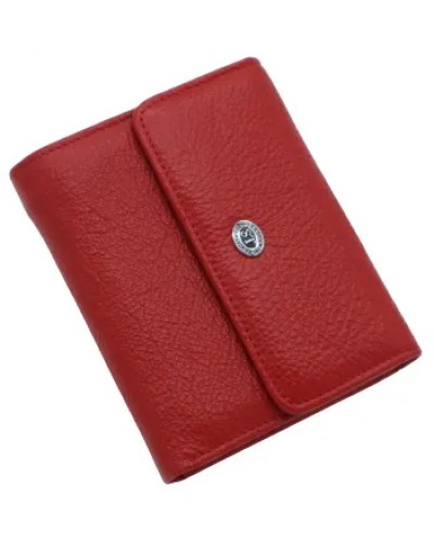 Жіночий шкіряний гаманець на магніті ST 400 червоний