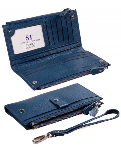 Жіночий шкіряний гаманець ST 420 Light Blue