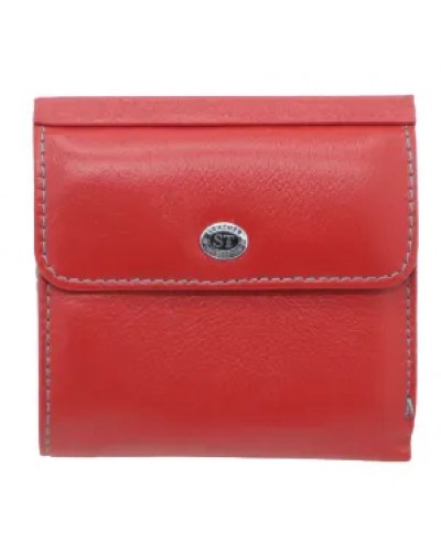 Жіночий шкіряний гаманець на магніті ST 209-1 червоний