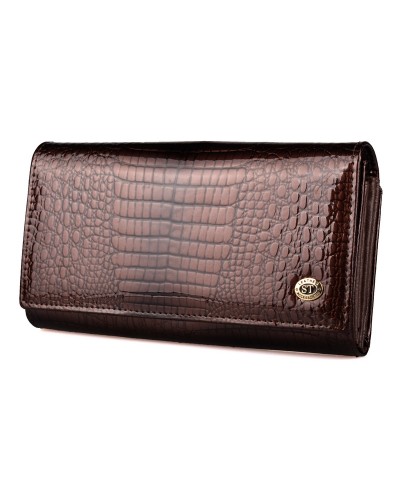 Жіночий шкіряний гаманець з візитницею ST S9001A Dark Brown