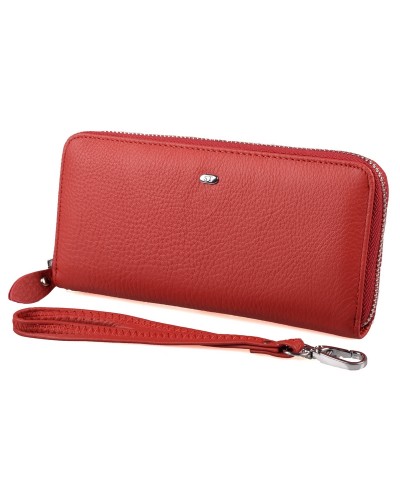 Женский кожаный кошелек на молнии ST 238 RED