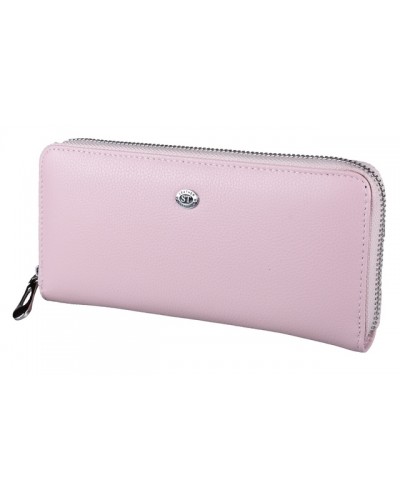 Жіночий шкіряний гаманець на блискавці ST 238 Pink