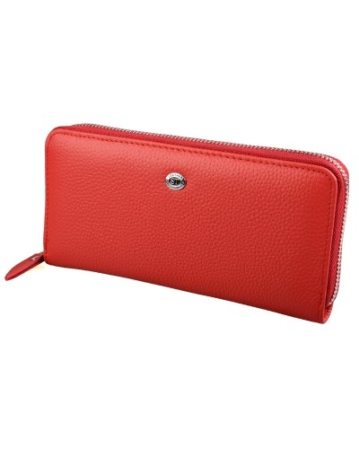 Жіночий шкіряний гаманець на блискавці ST 238 RED NEW