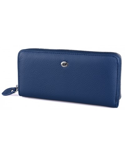 Женский кожаный кошелек на молнии ST 238 Blue New