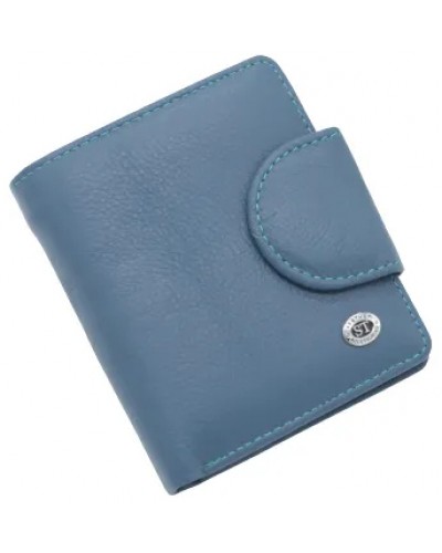 Жіночий шкіряний гаманець на магніті ST 415-1 синій