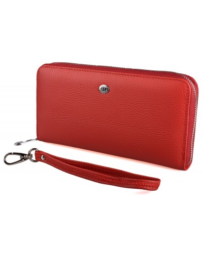 Женский кожаный кошелек на молнии SТ 45-2 RED